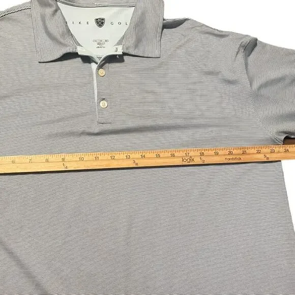 Nike Golf Blue Gray Striped Polo Sz XL - Picture 5 of 8